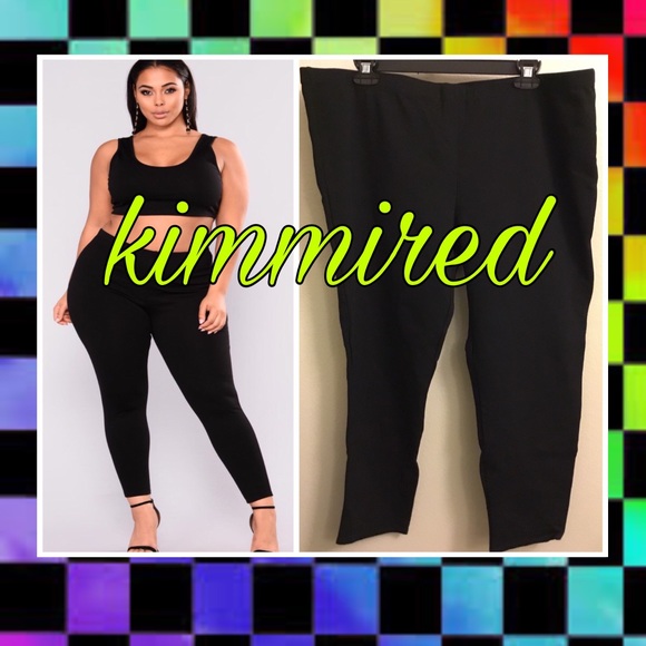 🆕Fashion Nova Black Crop Top/Legging Set~ 3X ~NWT - Picture 3 of 7